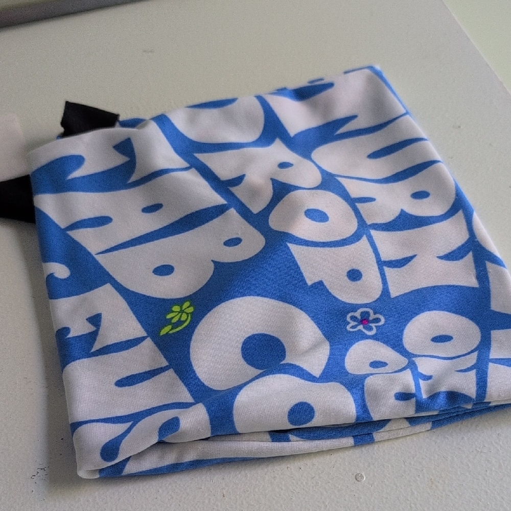 Blue and White Graphic Scarf